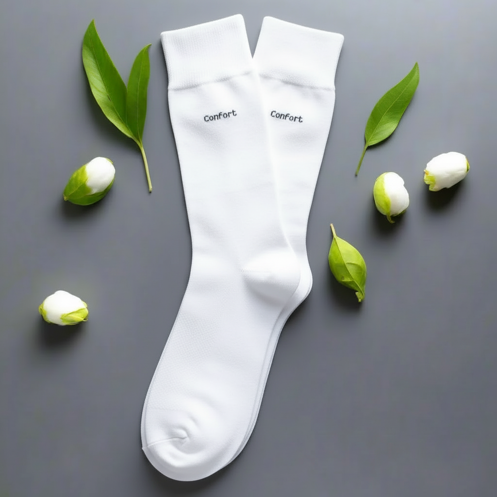 100% bomullssokker i Hvitt