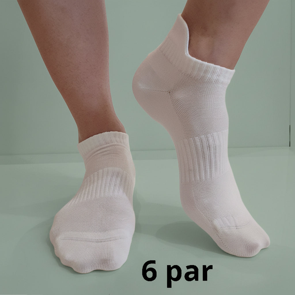 6-pk ankelsokker med tab – kjemmet bomull | Sømløs tå