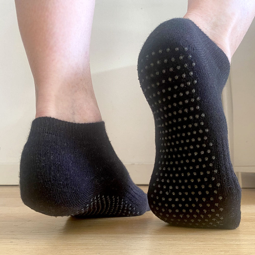 Grip socks dame med gummiknotter – sklisikre pilates sokker i bomull