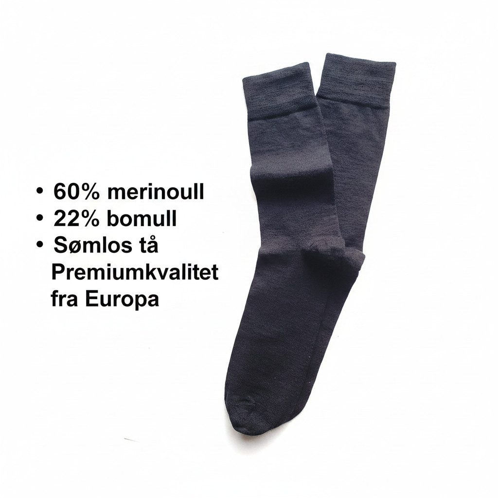 Tynne Ullsokker herre, med bomull, sømlos tå, 200 nåler finstrikket kvalitet, laget i Europa