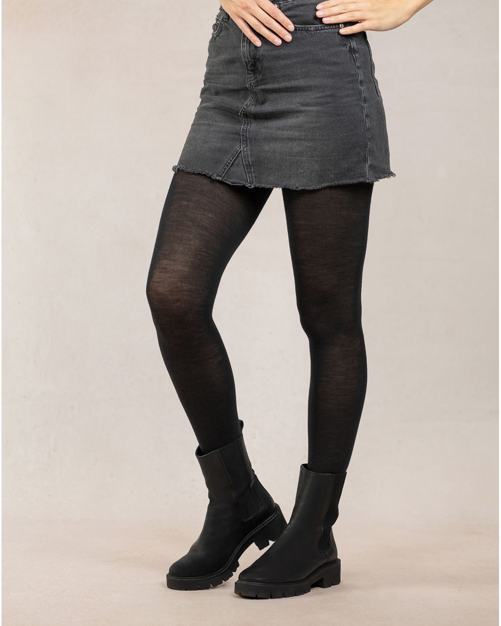 Bleuforêt merino wool tights with cotton on the inside