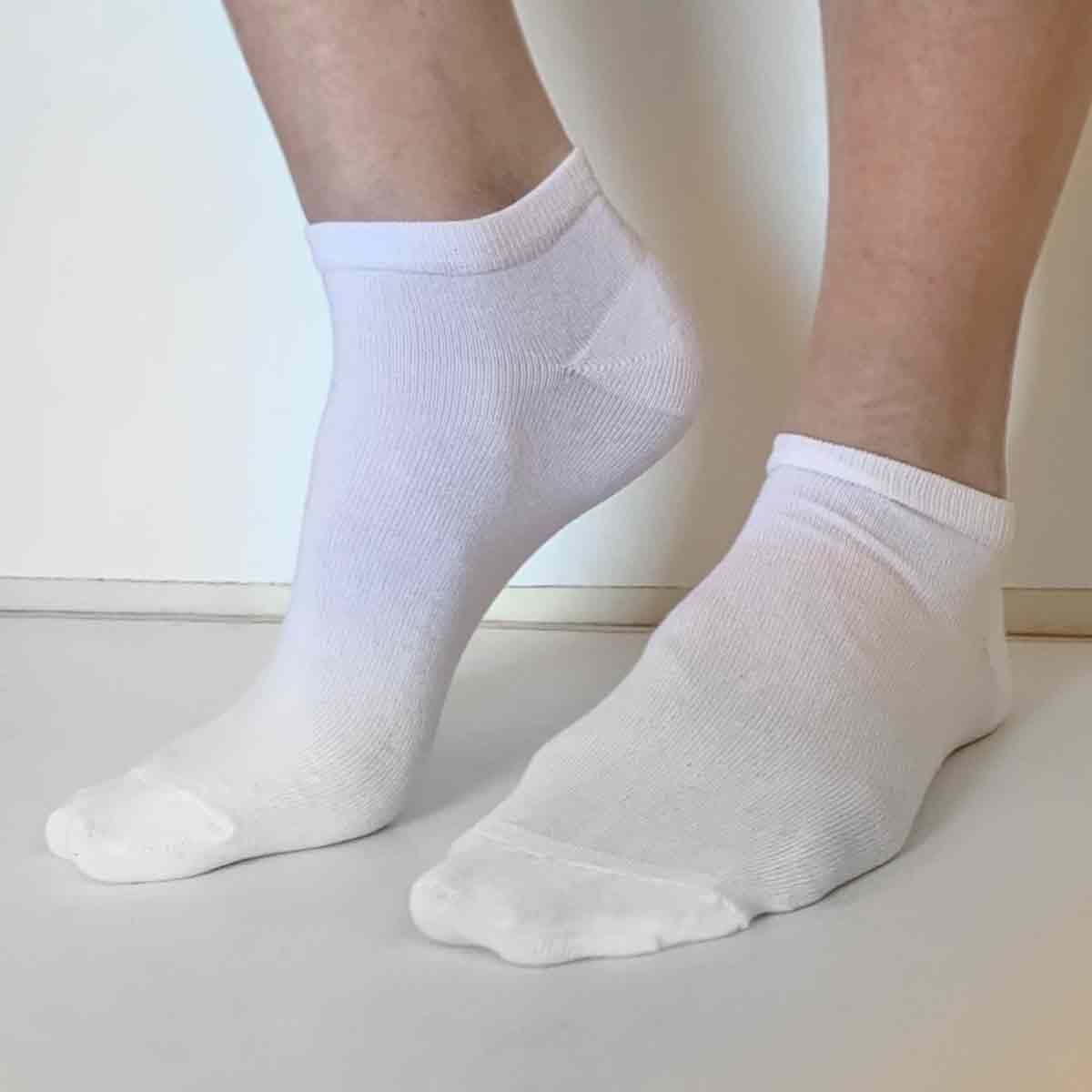 6-pk herre ankel sneaker sokker i bomull