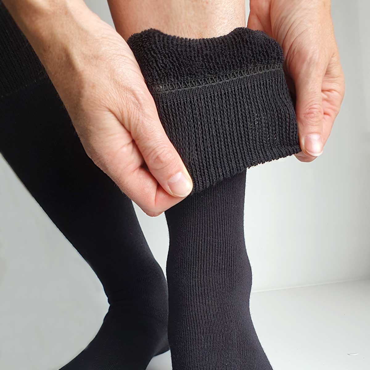 Myk frotté bomull knestrømper som ikke strammer