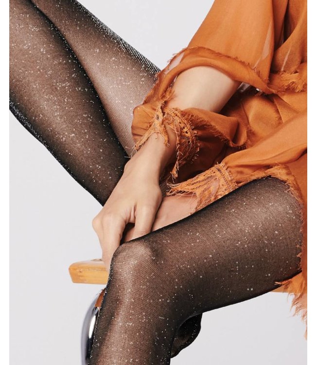 Sort
strømpebukse med sølv glitter