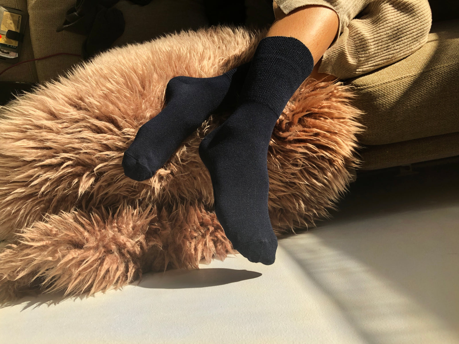 Sorte 90% merino ullsokker • strammer ikke