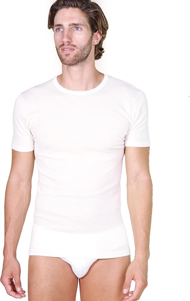 Ull og silke t-shirt herre