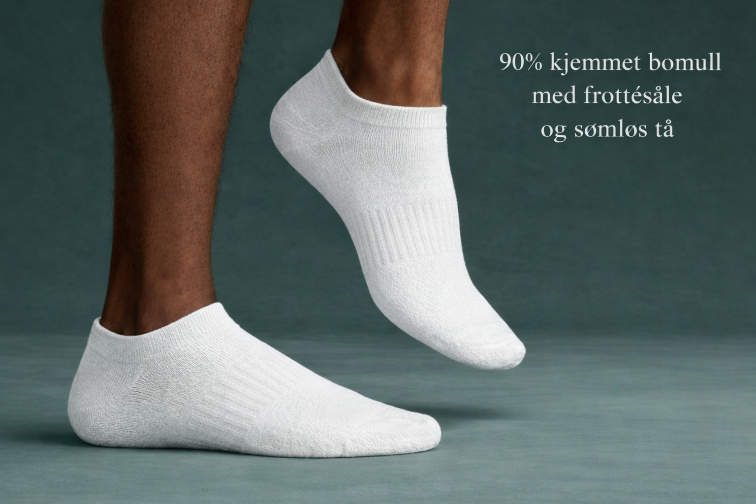 90% bomull ankelsokker med frottésåle