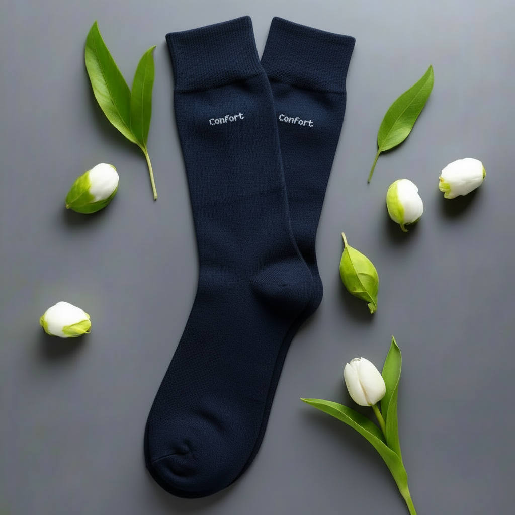 marineblå 100% bomullsokker