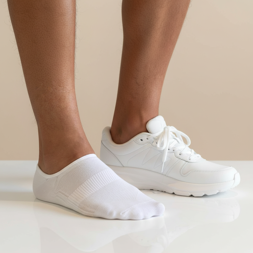 No show bamboo socks with silicone heel - one sneaker one bare