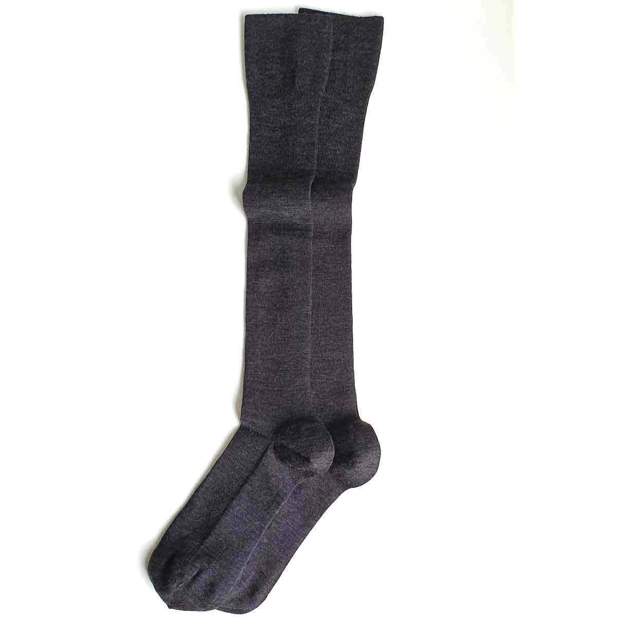 Grå knestrømper i ull med bomull