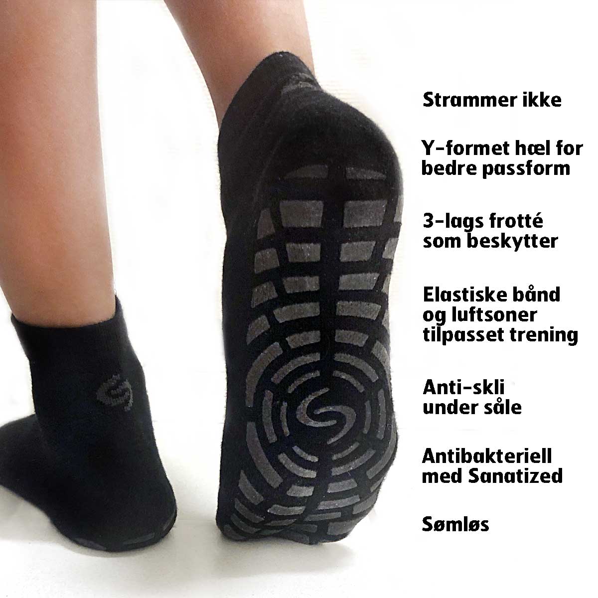 antiskli sokker gymsokker for voksne