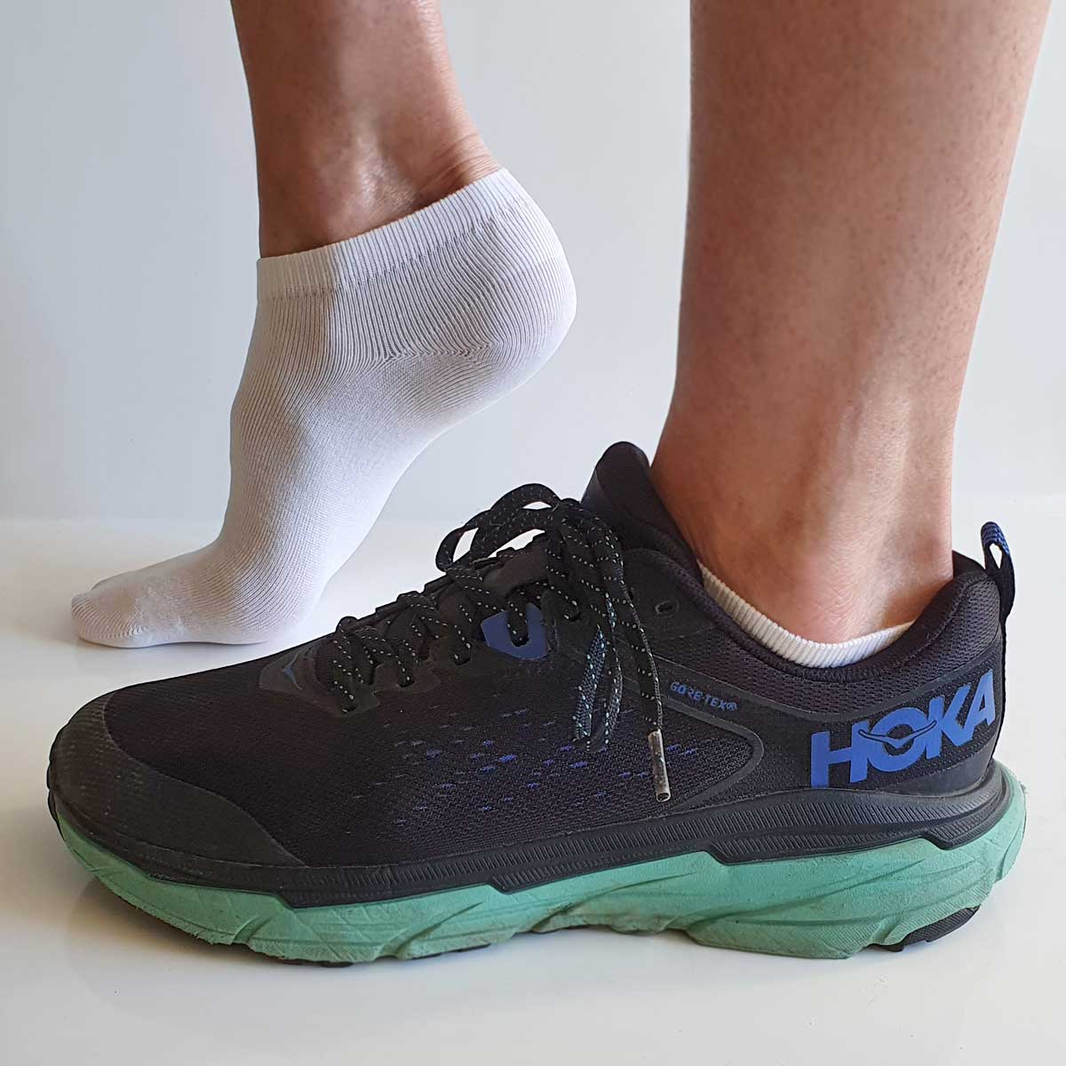 No show bambussokker med anti-skli i hæl